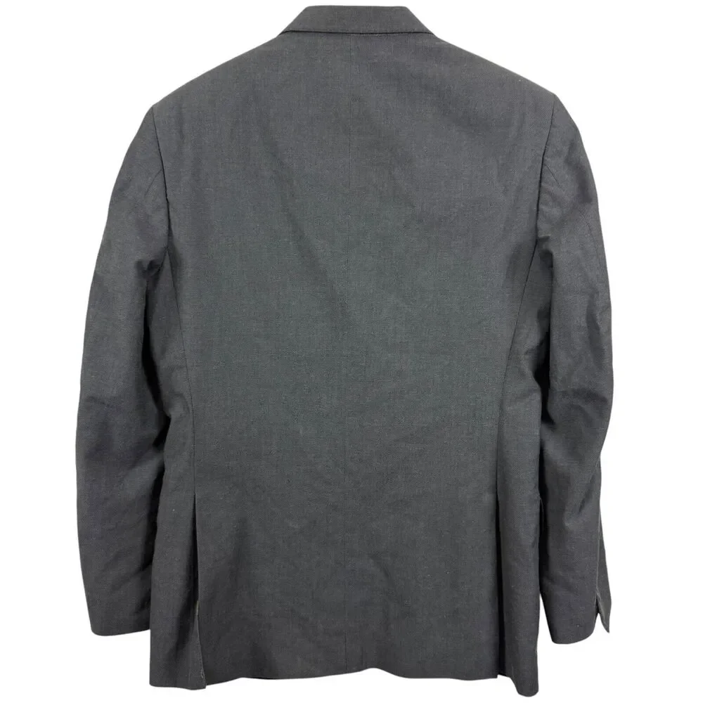 Joseph Jos A Bank Mens Slim Fit Gray Twill Cotton & Wool Suit Jacket Blazer 38 R